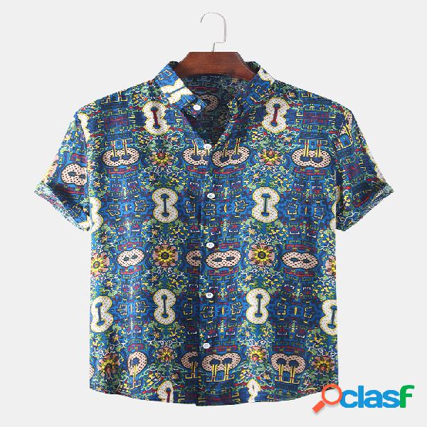 Mens Totem Tribal Étnico Africano Impressão Casual Lapela