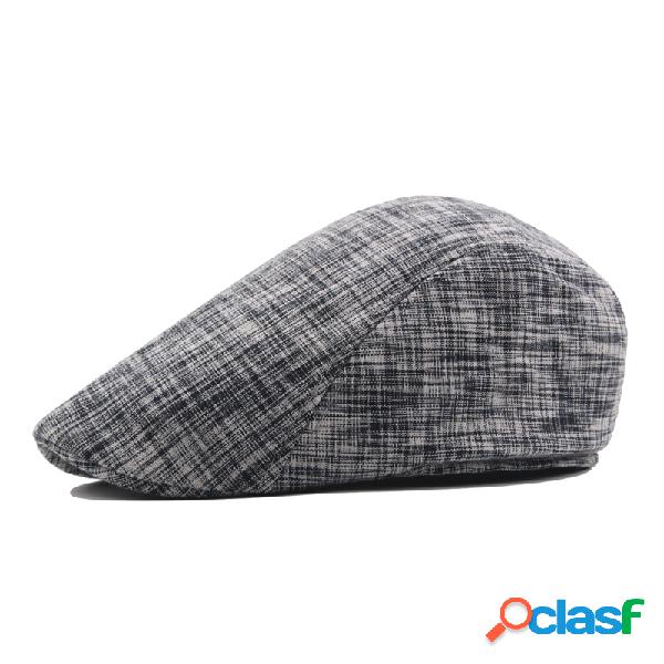 Mens Vintage Ajustável Stripe Algodão Boina Cap Pontilhada