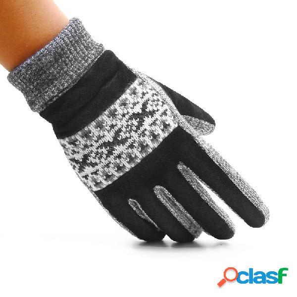 Mens Winter antiderrapante Warm Full-finger Gloves Outdoor