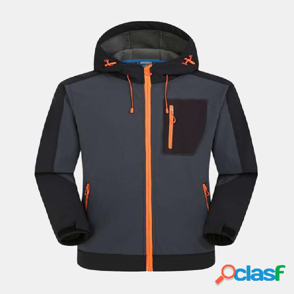 Mens ao ar livre Grosso Soft Shell Quente Impermeável à