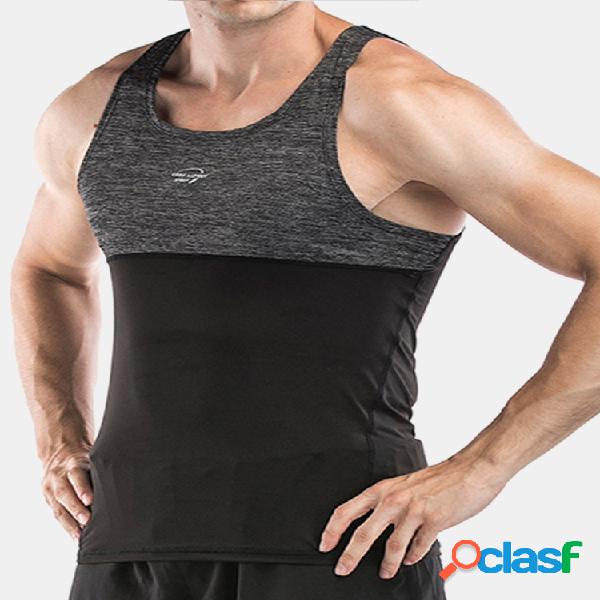 Mens de secagem rápida respirável hit color singlet