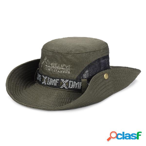 Mens dobrável respirável Visor Bucket Chapéus Pescador