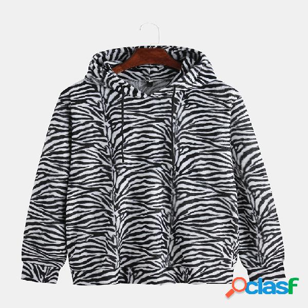 Mens engraçado leopard tigre Zebra hoodies com cordão