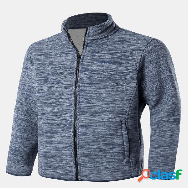 Mens inverno velo forrado quente ao ar livre esporte manga