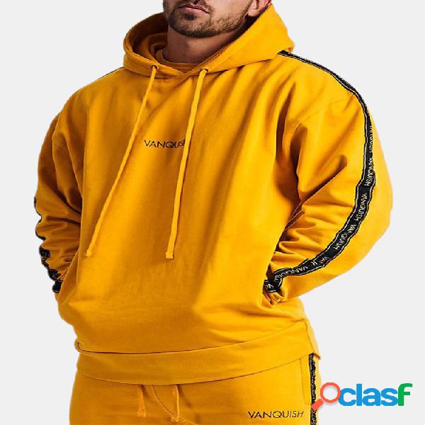 Mens legal algodão streetwear listrado carta impressão