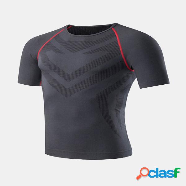 Mens musculação tops de secagem rápida elástico apertado