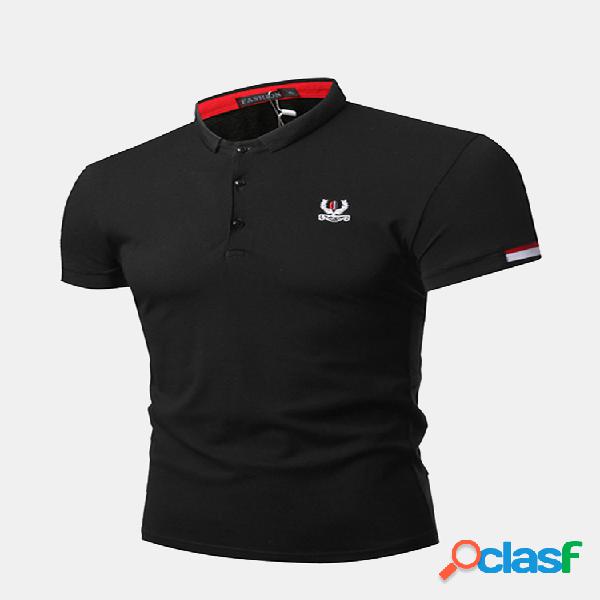 Mens verão bordado logotipo slim fit negócios casual golfe