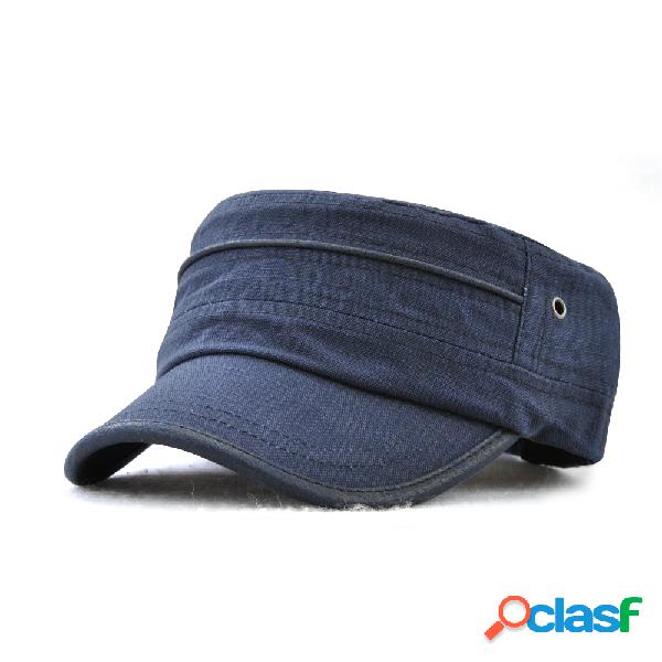 Mens verão verão pára-sol brim flat cap respirável