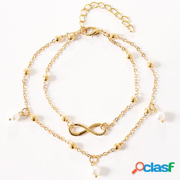 Moda Infinity Nó Multicamadas Das Mulheres Tornozeleiras