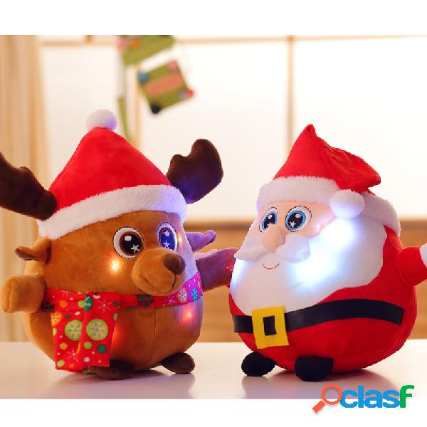 Música luminosa Santa Claus Elk Doll Presentes de Natal