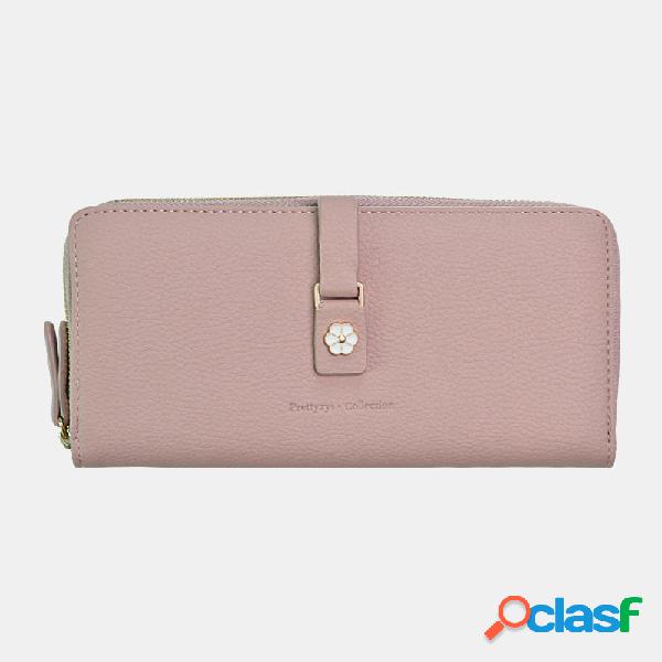 Mulheres 10 Slots de cartão Zipper Long Wallet Purse