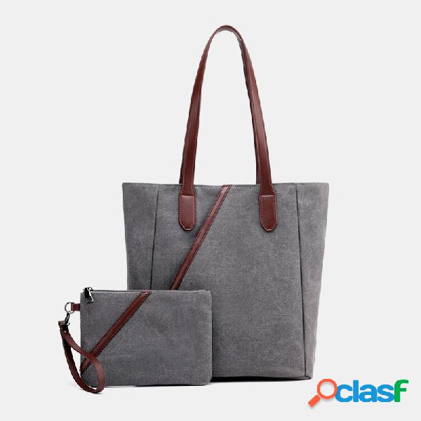 Mulheres 2 PCS Bolsa de retalhos de grande capacidade