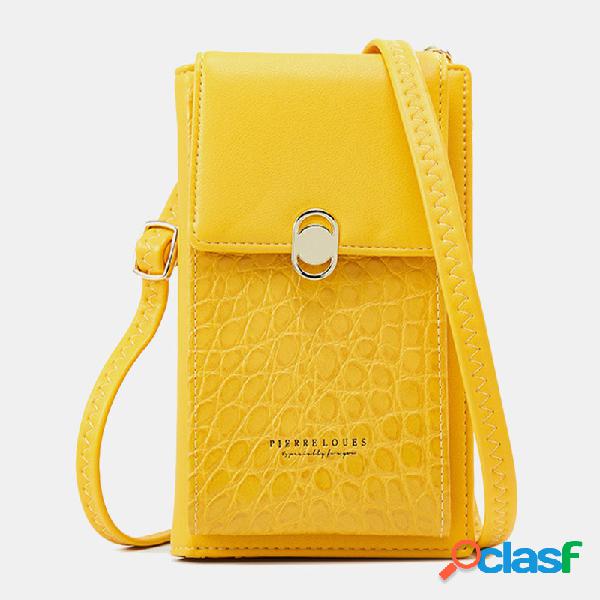 Mulheres 8 slots de cartão jacaré telefone Bolsa crossbody