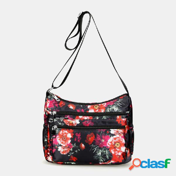 Mulheres Casual Bolsa Crossbody de flor impressa Bolsa