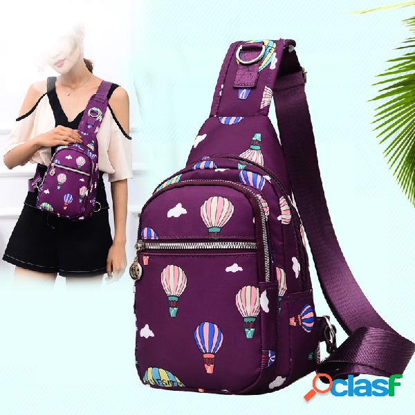 Mulheres Casual Nylon Sling Bolsa Peito Bolsas Ombro Bolsas