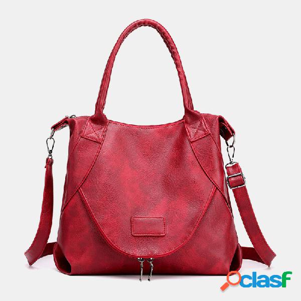 Mulheres Casual Waterproof Solid Tote Bolsa Crossbody Bolsa