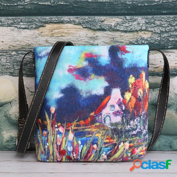Mulheres Colorful DIY Park Lamb Cabelo Bolsa Crossbody Bolsa