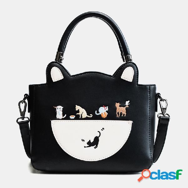 Mulheres Crossbody Bolsa Cat Padrão Bolsa