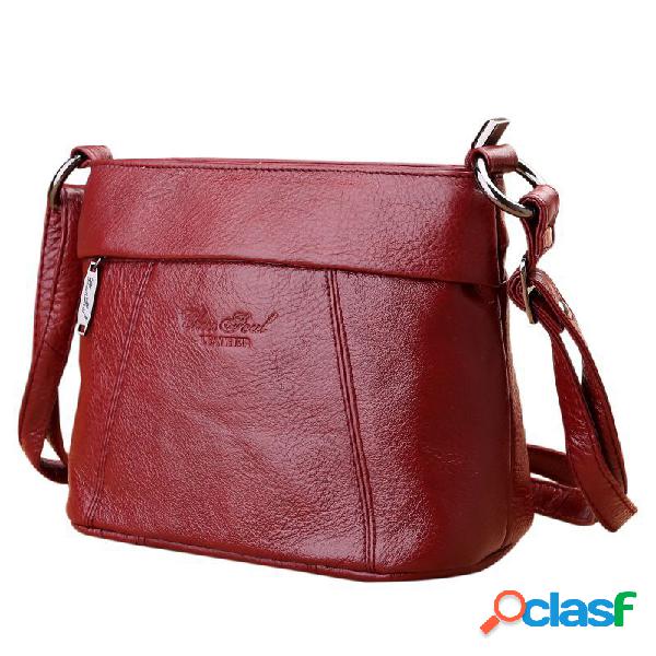 Mulheres Genuine Leather Cube Crossbody Bag Bolsas De Ombro