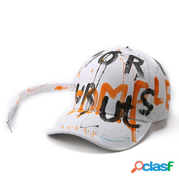 Mulheres Homens Graffiti Long Ribbon Baseball Caps Casual