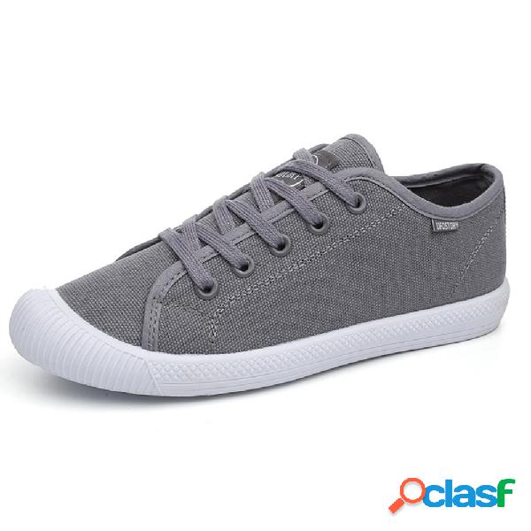 Mulheres Leve Casual Canvas Lace Up Sapatos Rasos