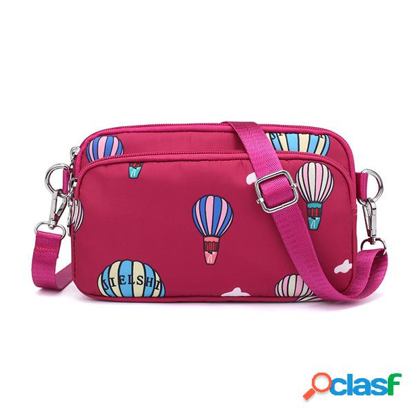Mulheres Nylon Ombro de impressão Bolsa Mini telefone
