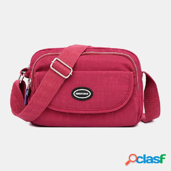 Mulheres Nylon Waterproof Multi-slot Travel Casual Crossbody