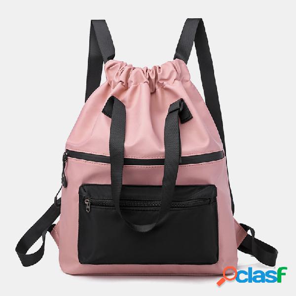 Mulheres Nylon Waterproof grande capacidade Handbag Backpack