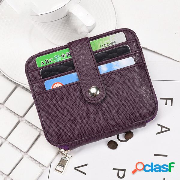 Mulheres RFID Couro Genuíno Bifold 12 Card Slot Wallet