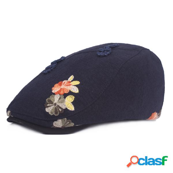 Mulheres Vintage Folk-custom sapo algodão boinas cap