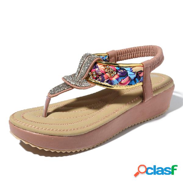 Mulheres casual agitar sapatos de couro de microfibra strass
