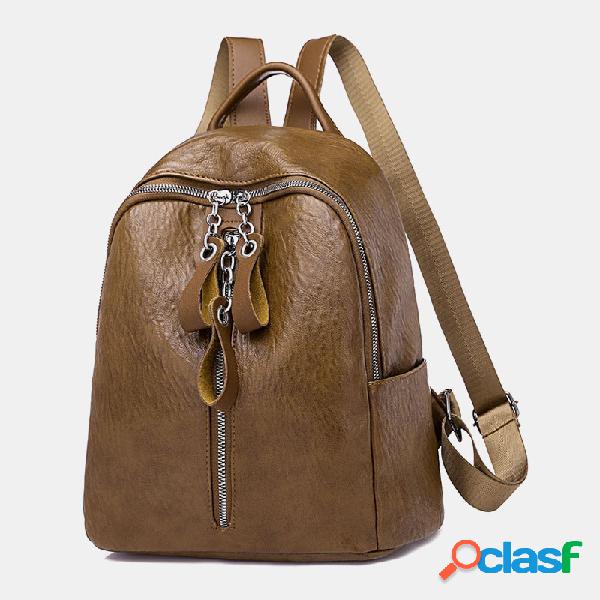 Mulheres casual anti roubo mochila fone de ouvido plug