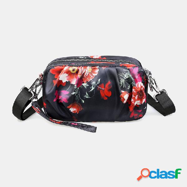 Mulheres casual impresso telefone flor Bolsa embreagem Bolsa