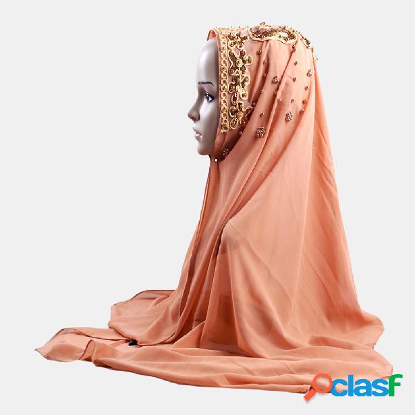 Mulheres chiffon voile cachecol senhoras envoltório hijab