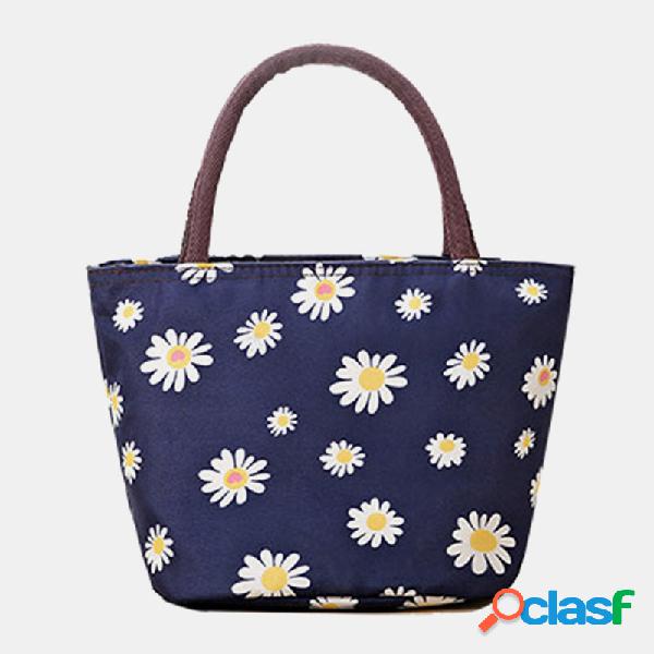 Mulheres lona impressão margarida bolsa casual