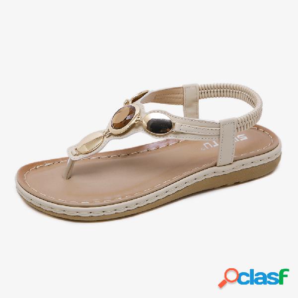 Mulheres moda férias fivela de metal Soft Praia clipe toe