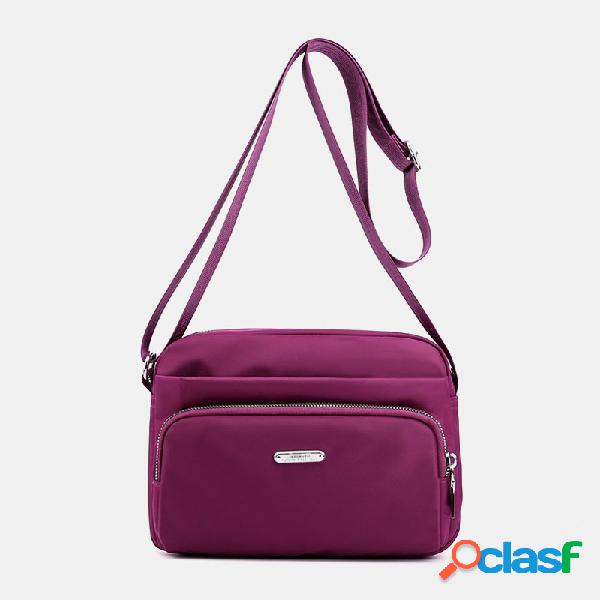 Mulheres sólido Nylon telefone impermeável Bolsa Crossbody