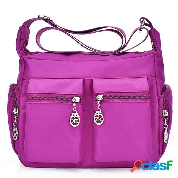 Multi-bolsos de nylon impermeável ao ar livre Crossbody