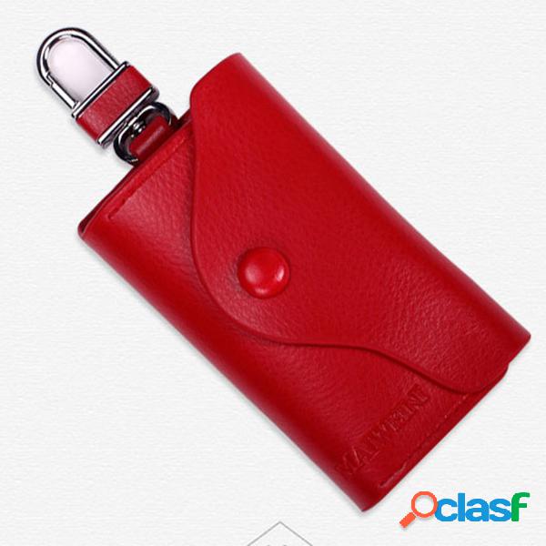 Multi-cor Leather Zipper Key Storage Bag Retro Business Card