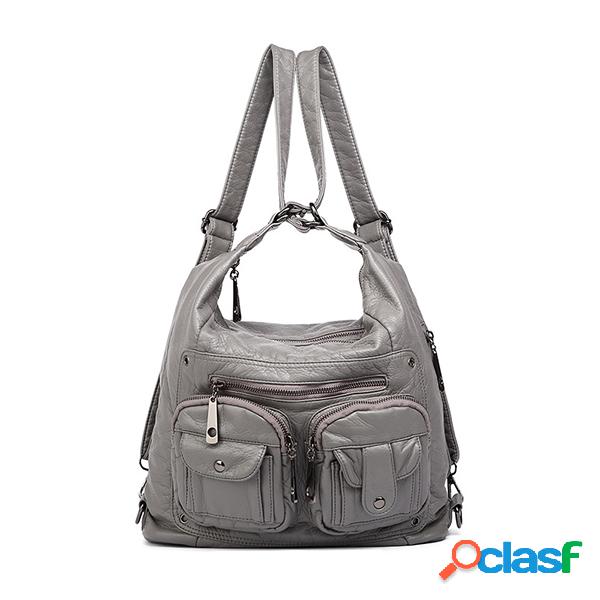 Multifuncional couro falso designer bolsa multi-bolsos ombro
