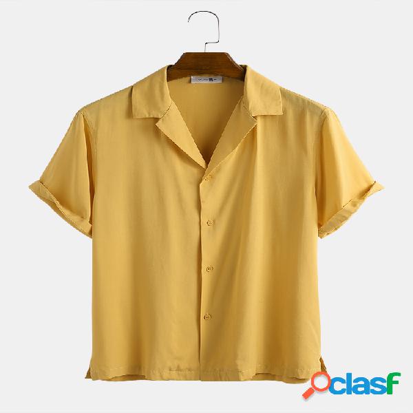 Newchic Design Mens 100% Algodão Respirável Cor Sólida