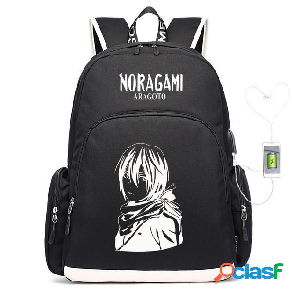 Nogami Noragami Student Bolsa Usb Mochila Para Lote