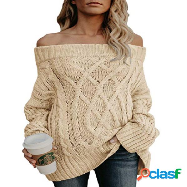 Off The Shoulder Long Sleeves Oversize Sweater