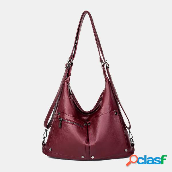 Ombro casual sólido de mulheres Bolsa Mochila de grande