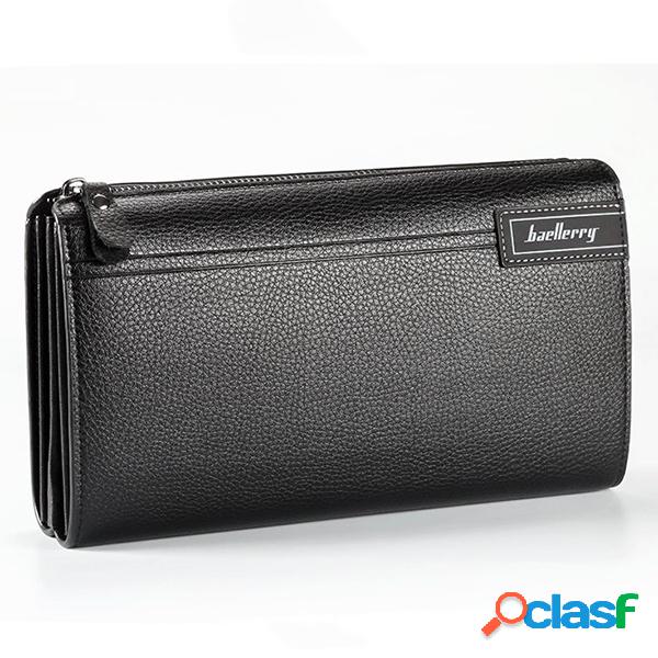 PU Leather Business Casual Zipper Clutch Bag 4 Cash Carteira