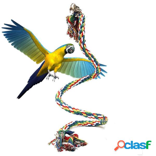 Pet Parrot Chew Corda Budgie Bell Bird Perch Coil Swing