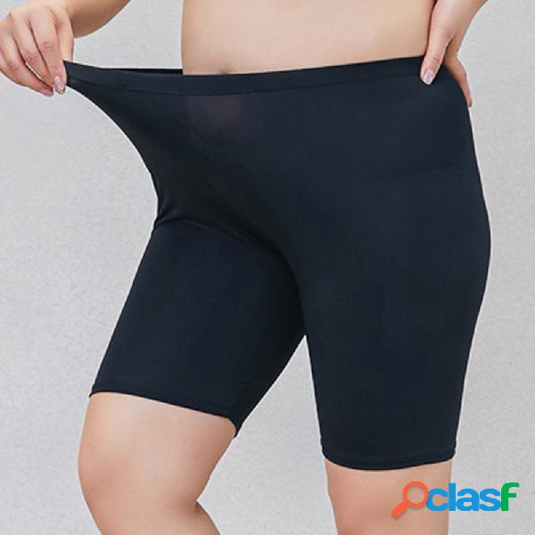 Plus Quadril de seda de gelo de tamanho Soft Boyshorts de