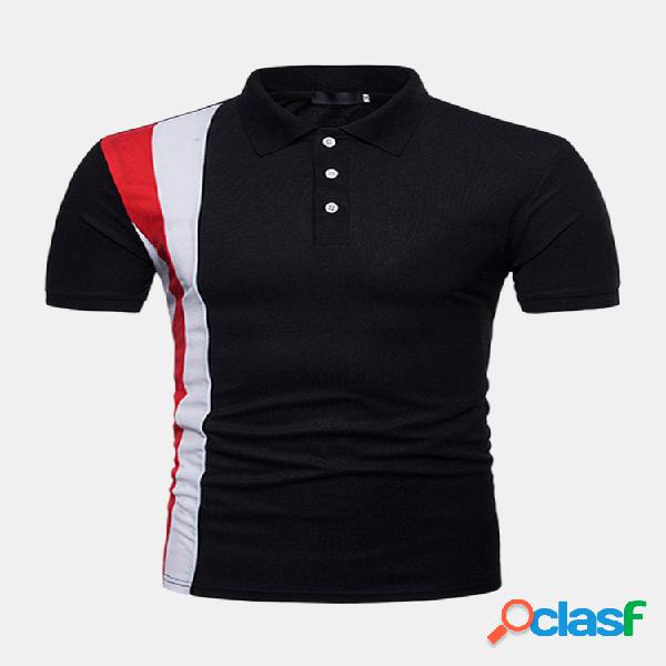 Polo Formal Cor Contrastante Ajuste Fino