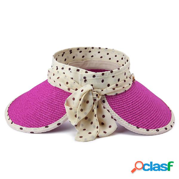 Pontos de listra de verão feminino Bowknot ajustável sem o