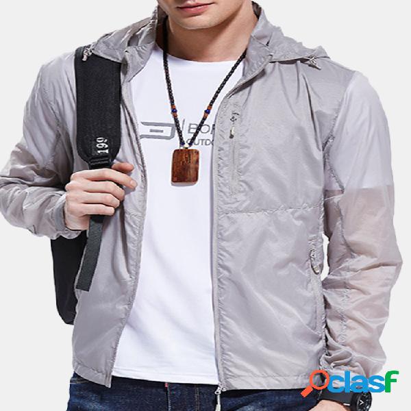 Protetor solar exterior Super fino Multi bolsos Casaco com